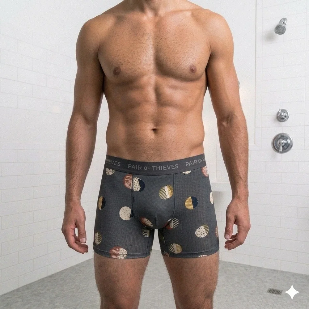 Pair of Thieves SuperFIT Mesh Magic Boxer Briefs S (28-30) Black/Grey (2) Pack